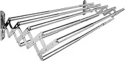 Extendable Wall Mounted Clothes Drying Racks Stainless Steel Airer Dryer Towel Rails Balcony Airer Clothes Dryer 42-70 cm Width Chrome