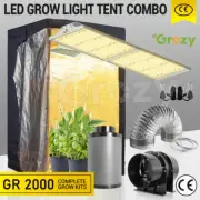 GROZY GR 2000W LED Grow Light Tent 150x150x200 Carbon Filter 6“ Ventilation Kits