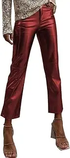 [ODIZLI] Shiny Metallic Pants Women Holographic Glitter Pants Women Rave Dance Pants Cropped Pants