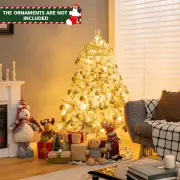 Costway1.4M Snow Flocked Christmas Tree with 295 Tips and 150 LED Lights