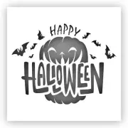 Happy Halloween Pumpkin Bats Stencil - Choose a Size - Laser-Cut Reusable