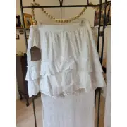 New w/ tags sz Medium eyelet Anthropologie forever that girl white ruffle skirt