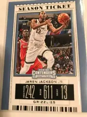 panini contenders Season Ticket Jaren Jackson jr. Card # 19, Grizzly . Mint.
