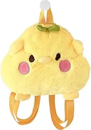 [QYEHF] Plush Backpack, Chicken Purse, Cute Chicken Bag, Fluffy Hen Shoulder Plush Handbag, Crossbody Purse, Funny Animal Cartoon Crossbody Bag with Zip, Chick, yellow, Large