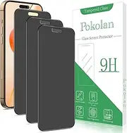 3 Pack Pokolan Matte Privacy Screen Protector for iPhone 16 Pro, Anti-Glare matt Tempered Glass, Anti Spy, 9H Hardness, Anti Scratch, No Bubbles