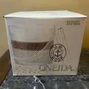 J. G. Hook Oneida Bountiful Paisley Ice Bucket Lid Tongs Acrylic Vintage In Box