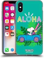 Head Case Designs Officially Licensed Peanuts Tropical Surf Snoopy Aloha Disco Gel Case [Military Grade Protection] Compatible with Apple iPhone X/iPhone Xs