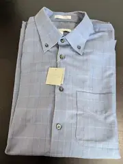 GEOFFREY BEENE DRESS SHIRT, LONG SLEEVES, STRIPED BLUE, New