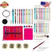 12-Size Tunisian Crochet Hook Set with Lightweight Aluminum Hooks & Accessories