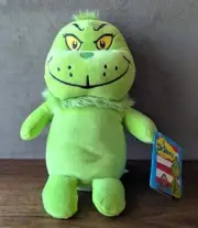 Aurora Dr Seuss Squishy Grinch Plush, Neon Green 9" Tall, 15954WG, New with Tags