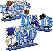Father's Day Table Centerpiece | Wood Father's Day Decorations,Kids' Party Supplies For Dad Birthday Family Husband Table Desk