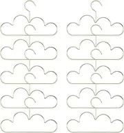 Aswalling 10Pcs Hangers Non Slip Metal Toddlers Clothes Hanger Golden Kids Cloud Shape Coat Hanger Clothing Storage Organizer Rack