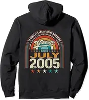 [VidiAmazing] Retro 18th Birthday 18 Years of Being Awesome Born July 2005 Pullover Hoodie ds1755