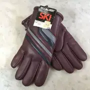 UNWORN RARE Sweet Vintage 70s 80s Vinyl Winter Snow Gloves Striped RETRO RAD NOS