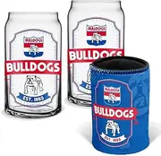 Western Bulldogs AFL Footy Can Glasses and Can Cooler