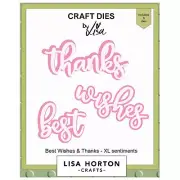 Lisa Horton Crafts XL Sentiments Dies-Best Wishes & Thanks (Pack of 1)