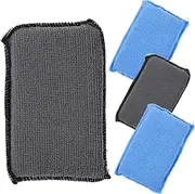 MUELODSIC 4Pcs Double Sided Car Cleaning Sponge Blocks Soft Scratch Vehicle Wash Sponges for Interior Exterior Detailing Versatile Home for Pots Pans Surfaces