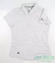 New W/ Logo Womens Adidas Spacedye Polo Small S Gray MSRP $60