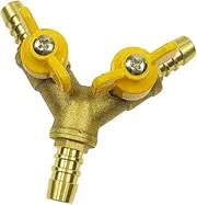 1/2 Inch 3 Way Ball Valve Y Shaped Gas Oil Hose Brass Barb Water Splitter Hose Connector High Pressure Resistant Outlet Control