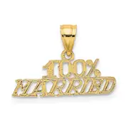 14K Yellow Gold 100% Married Charm