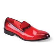 After Midnight Men's Red Patent PU Leather Slip On Dress Tuxedo Loafers 7009