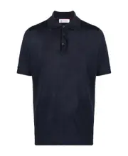linen-blend polo shirt IT56 Black