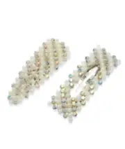 Inc International Concepts Hair Clips 2-Pc. Faux Pearl Aurora Borealis Stones