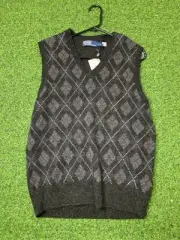 Polo Ralph Lauren Wool Sweater Vest Men's Medium Argyle Knit V-Neck $290 RETAIL