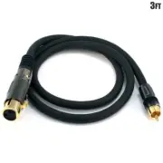 3FT Premium XLR 3 Pin Female to RCA Male Mic Microphone Audio Cable Cord Gold