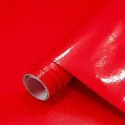 Red Contact Paper Peel And Stick Wallpaper For Kitchen 15.7inchx196.8inch Shiny