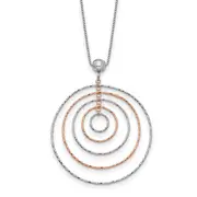 Ss/Rose Plated Sterling Silver Rose Gold-Plated D/C W/1In Ext. Necklace