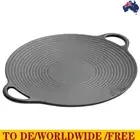 Grill Pan BBQ Griddle Cast Iron Round Griddle for Home Party Travel and Outdoor