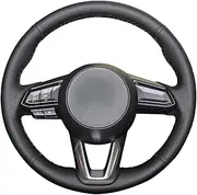 MEWANT Car Steering Wheel Covers for Mazda 3 2017-2018 Mazda 6 2017-2018 CX-3 2018-2019 CX-5 2017-2019 CX-9 2016-2019 for Toyota Yaris 2019 Hand-Stitched Leather Car Steering Wrap