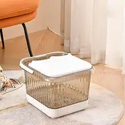 Multifunctional Rectangular Foot Bath Tub, Transparent Deep Soaking Feet Bath Bucket, Clear Foot Soaking Bath Basin with Handle, Insulation Lid Design, Pedicure Foot Bath Spa Soaker,F
