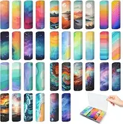 72 Pieces Anxiety Sensory Stickers with Storage Box - Calming Stickers for ADHD - 2 Textured Surface Adhesives - Sensory Strips for Office & Classroom Desk Relieve Adult & Teen Stress