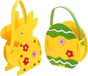 MAGICLULU Cute Easter Bunny Egg Basket Felt Candy Storage Bag Reusable Easter Bags Small Party Basket