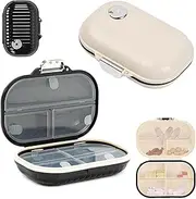 2 Pcs Travel Pill Organizer, 7 Compartments Portable Pill Case, Weekly Daily Travel Pill Organizer, 7 Day Moisture Proof Pill Box for Hold Vitamin, Medication, Fish Oill and Supplement