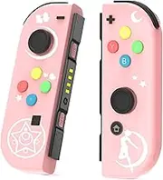 SWTOTK Switch Controllers,Replacement for Joypad Work with Switch/OLED/Lite,Wireless Remote Support Motion Control,Screenshot,Wake-up,Vibration,Sailor Moon (L/R),Pink