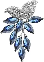 [NXAWUE] Brooch， Big Crystal Flower Large Grape Pins and Wedding Jewelry Bijouterie Corsage Dress Coat Accessories