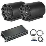 2x Kicker 10" 800W Max Weather-Proof Tube Subwoofer, 1800W Max Class D Amplifier