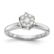 14k White Gold Complete Diamond Cluster Engagement Ring
