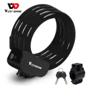 WEST BIKING Bicycle Bike Anti-Theft Security Steel Cable Lock Chain With 2 Keys