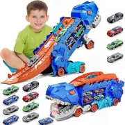 Dinosaur Transport with Metal Cars, City Dinosaur Ultimate Hauler Track Toy 4 cars