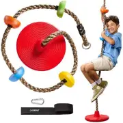 LÆGENDARY Tree Swing for Kids - Single Disk Outdoor Climbing Rope with Plat