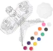 ibasenice 1 Set DIY Kite Making Kit Blank with Watercolor Tray Painting Activities Beach Grassland Craft for Kids Beginners Parties Chicken Pattern