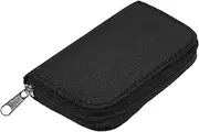 Gadpiparty Memory Card Bag Zipper Memory Card Case SD Card Storage Organizer(22 Slots) Black