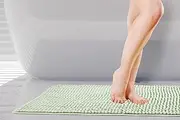 Emma Barclay Noodle Soft Touch Non-Slip Bathroom Rug in Sage Green - Bath Mat 45x75cm