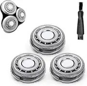 [Gleway] SH90/72 Replacement Heads Compatible with Philips Electric Shavers Series 9000 8000 SH90/62 Shaving Replacement Heads Compatible with Norelco Electric Razor Blades, 3Pack with Brush