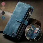 Zip Leather Wallet Case for Samsung S25 S24 Plus S22 S23 Flip Card Purse Cover