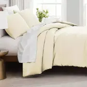 Vilano Oversized Duvet Cover Set, Cream, Full/Queen - Ultra-Soft, Premium Quali
